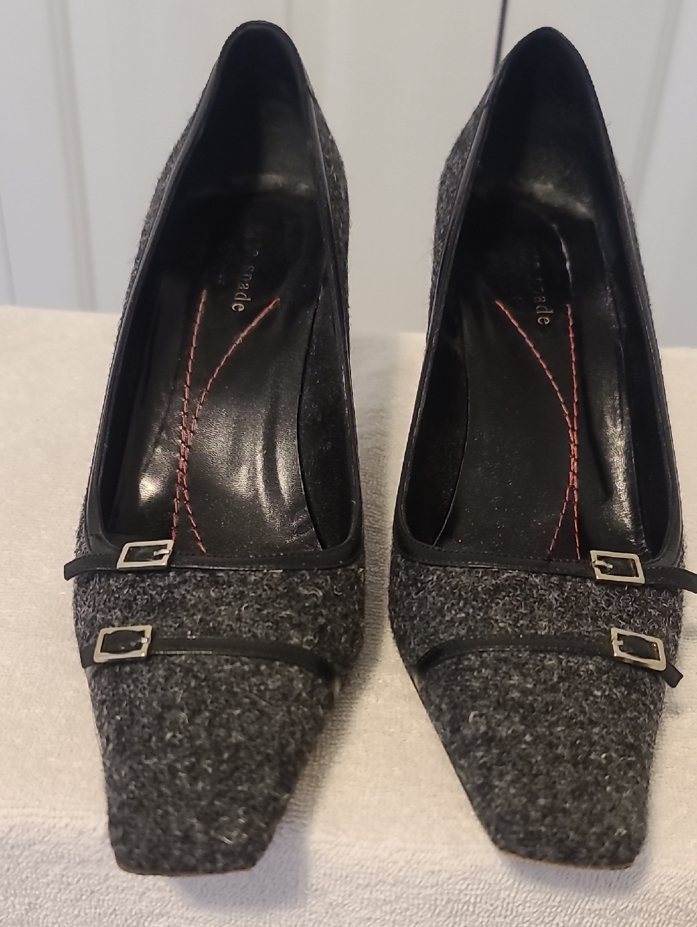 Kate Spade Buckle Tweed Heel